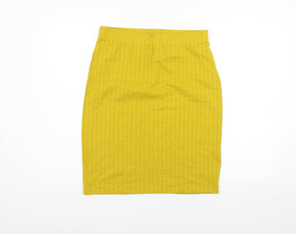 Jaqueline de Yong Womens Yellow   A-Line Skirt Size L