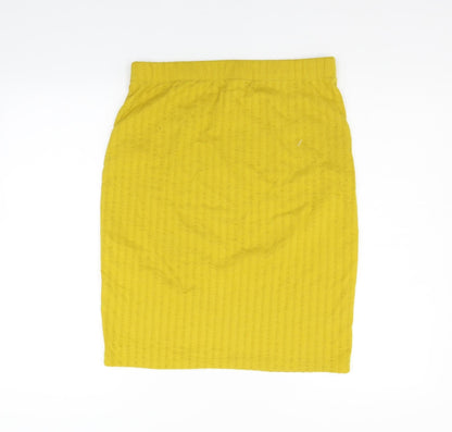 Jaqueline de Yong Womens Yellow   A-Line Skirt Size L