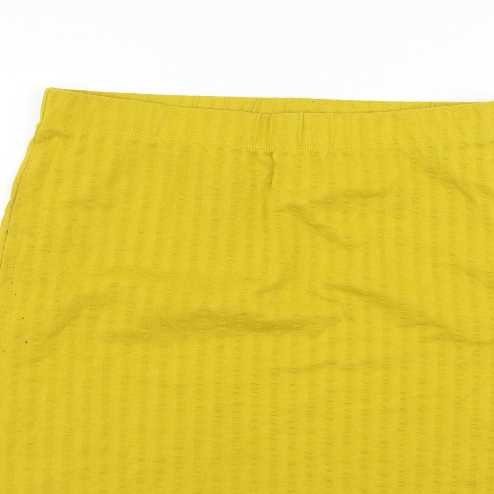 Jaqueline de Yong Womens Yellow   A-Line Skirt Size L