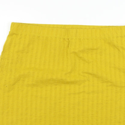 Jaqueline de Yong Womens Yellow   A-Line Skirt Size L