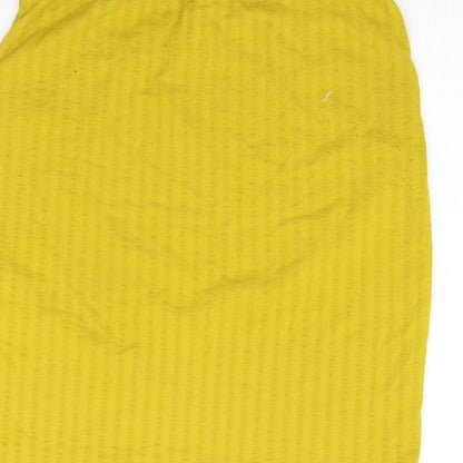 Jaqueline de Yong Womens Yellow   A-Line Skirt Size L