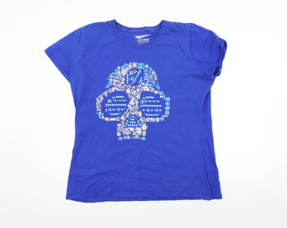 MEGAMAN Womens Blue   Basic T-Shirt Size 2XL