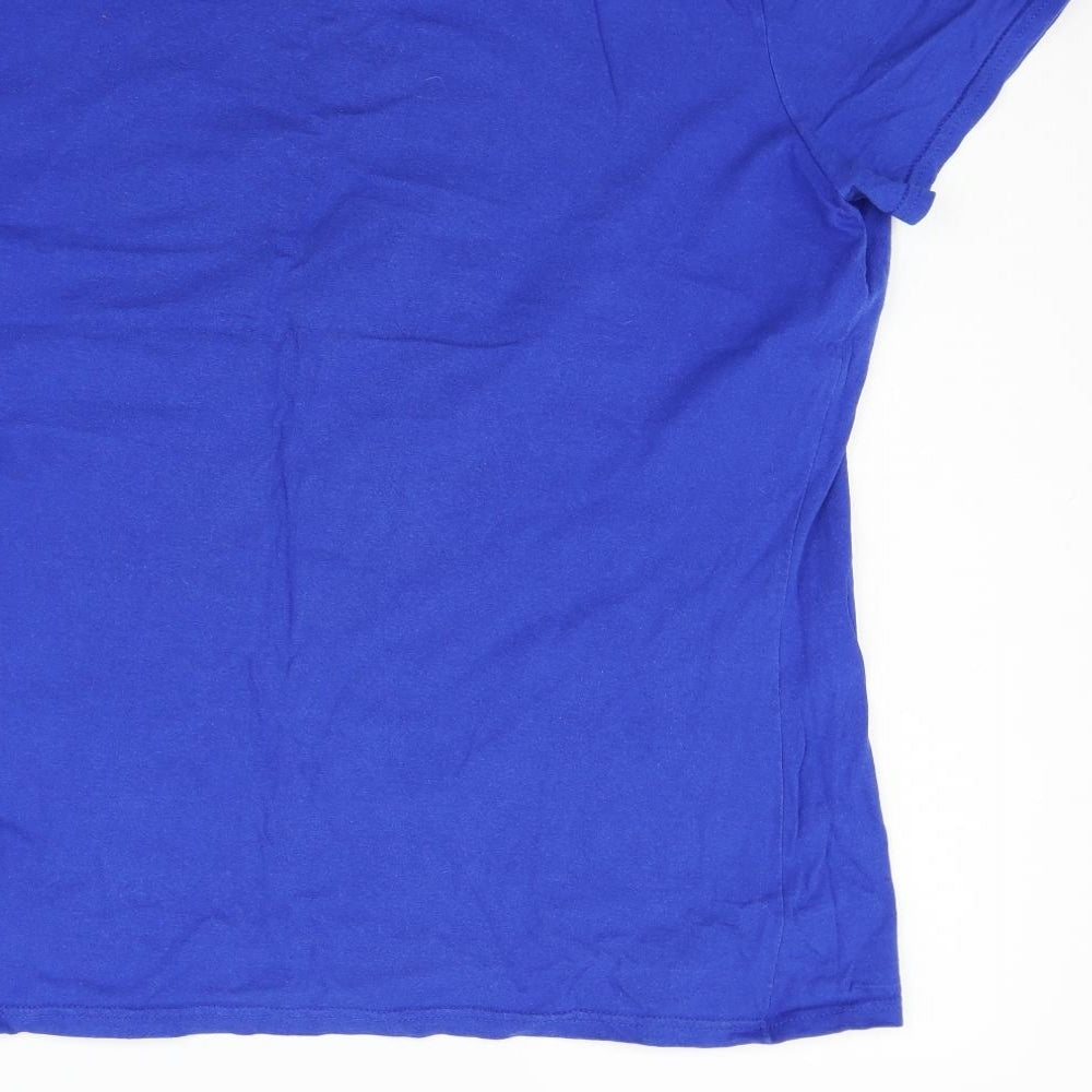 MEGAMAN Womens Blue   Basic T-Shirt Size 2XL