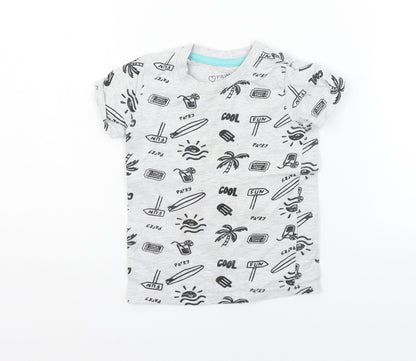 Additional front view of Primark girls’ grey geometric basic t-shirt, size 12-18, months