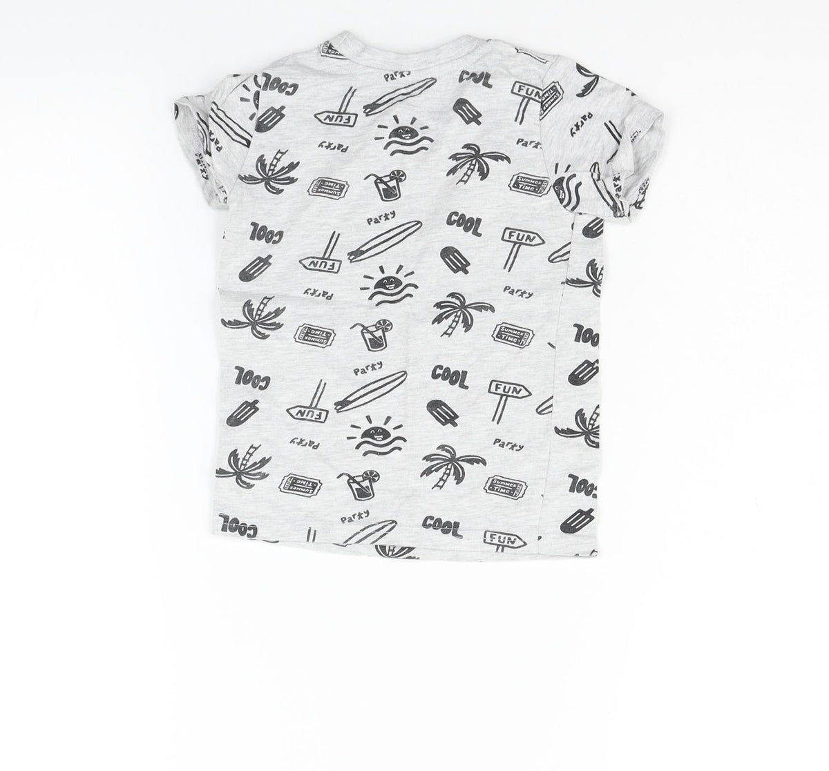 Back view of Primark girls’ grey geometric basic t-shirt, size 12-18, months