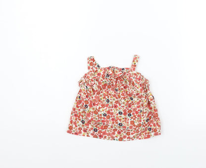 Matalan Girls Beige Floral  A-Line  Size 9-12 Months