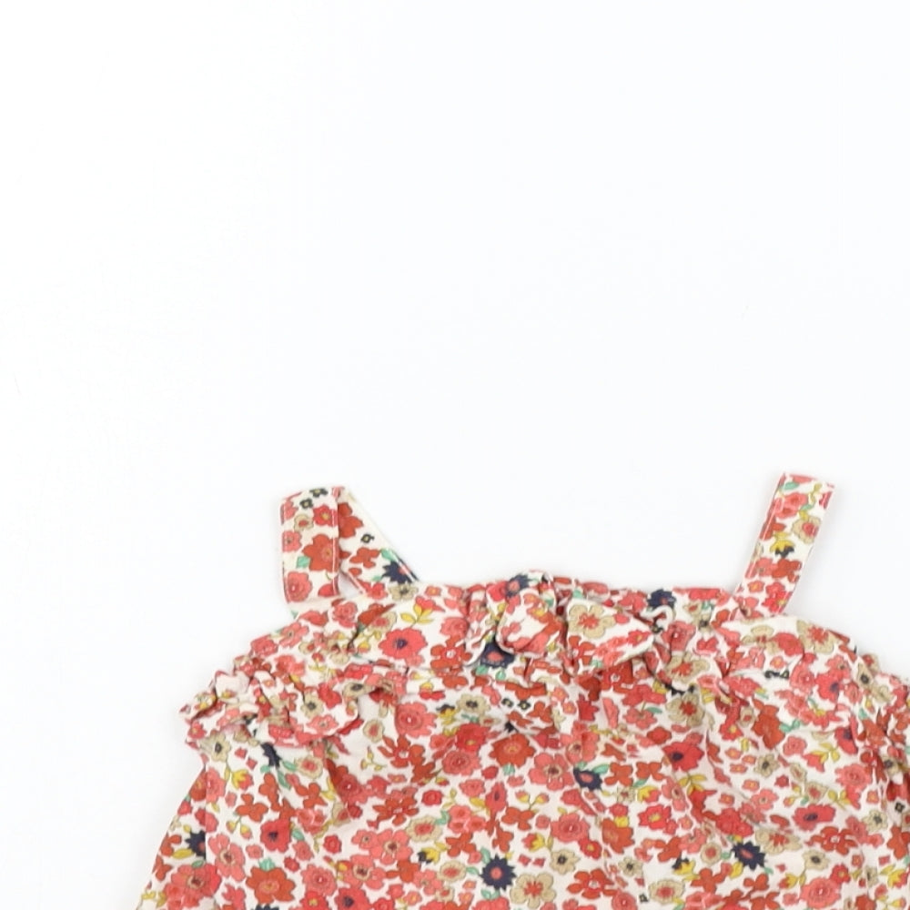 Matalan Girls Beige Floral  A-Line  Size 9-12 Months