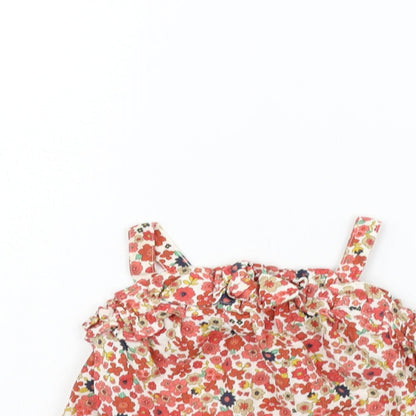 Matalan Girls Beige Floral  A-Line  Size 9-12 Months