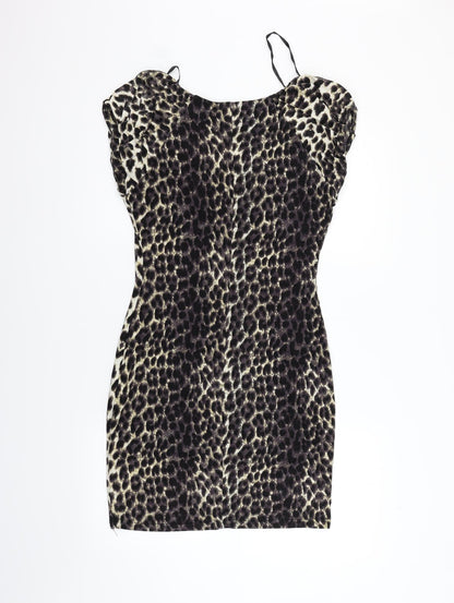 Lila Womens Beige Animal Print  A-Line  Size 8