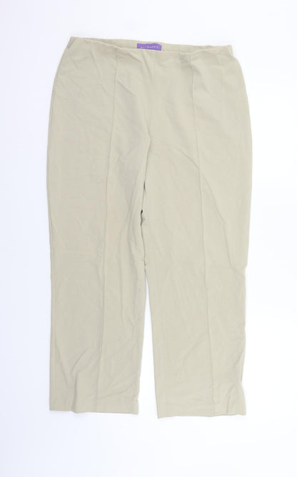Automany Womens Beige Houndstooth  Trousers  Size 14 L27 in