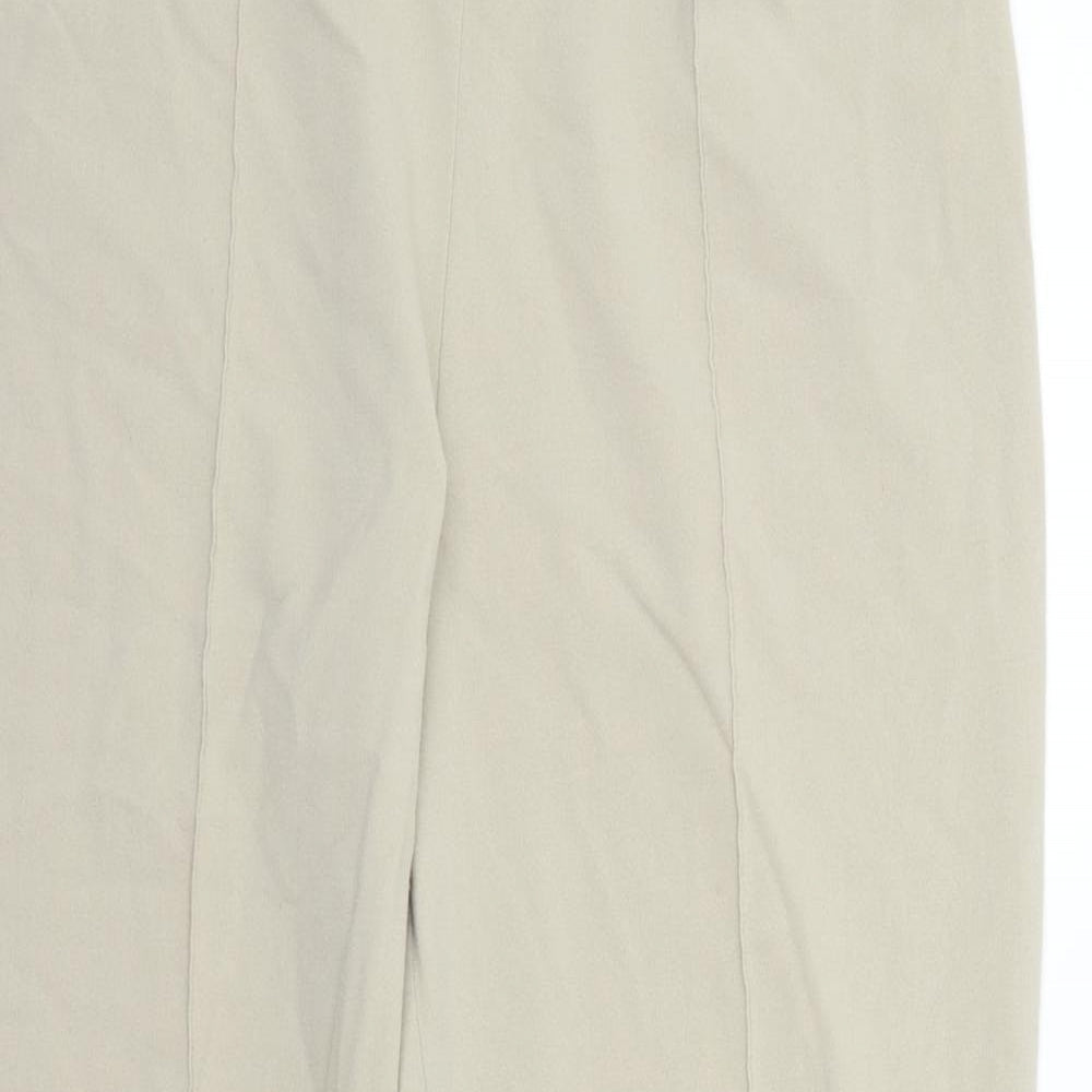 Automany Womens Beige Houndstooth  Trousers  Size 14 L27 in
