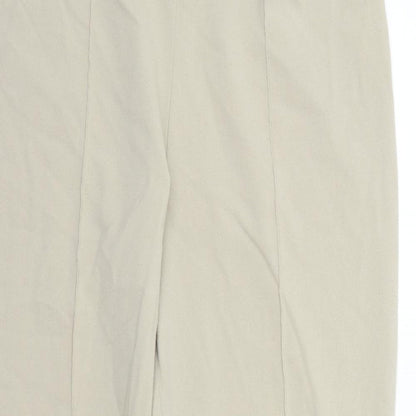 Automany Womens Beige Houndstooth  Trousers  Size 14 L27 in