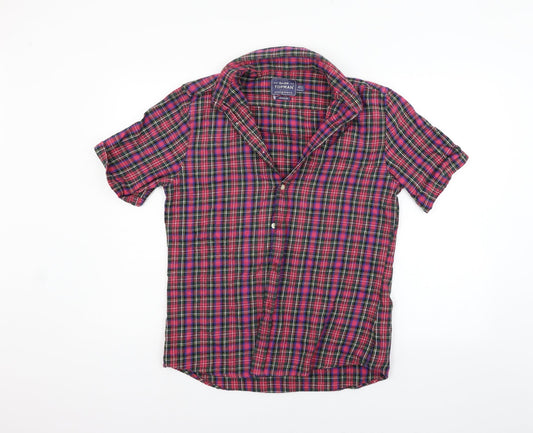 Topman Mens Red Check   Button-Up Size M