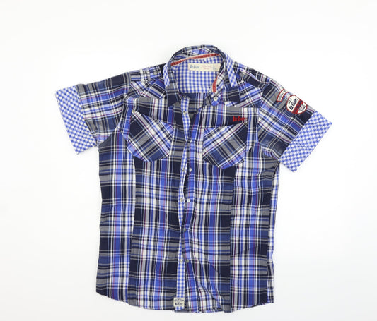 Mens UK Size S lee copper Blue  Button-Up Short Sleeve Casual Shirt