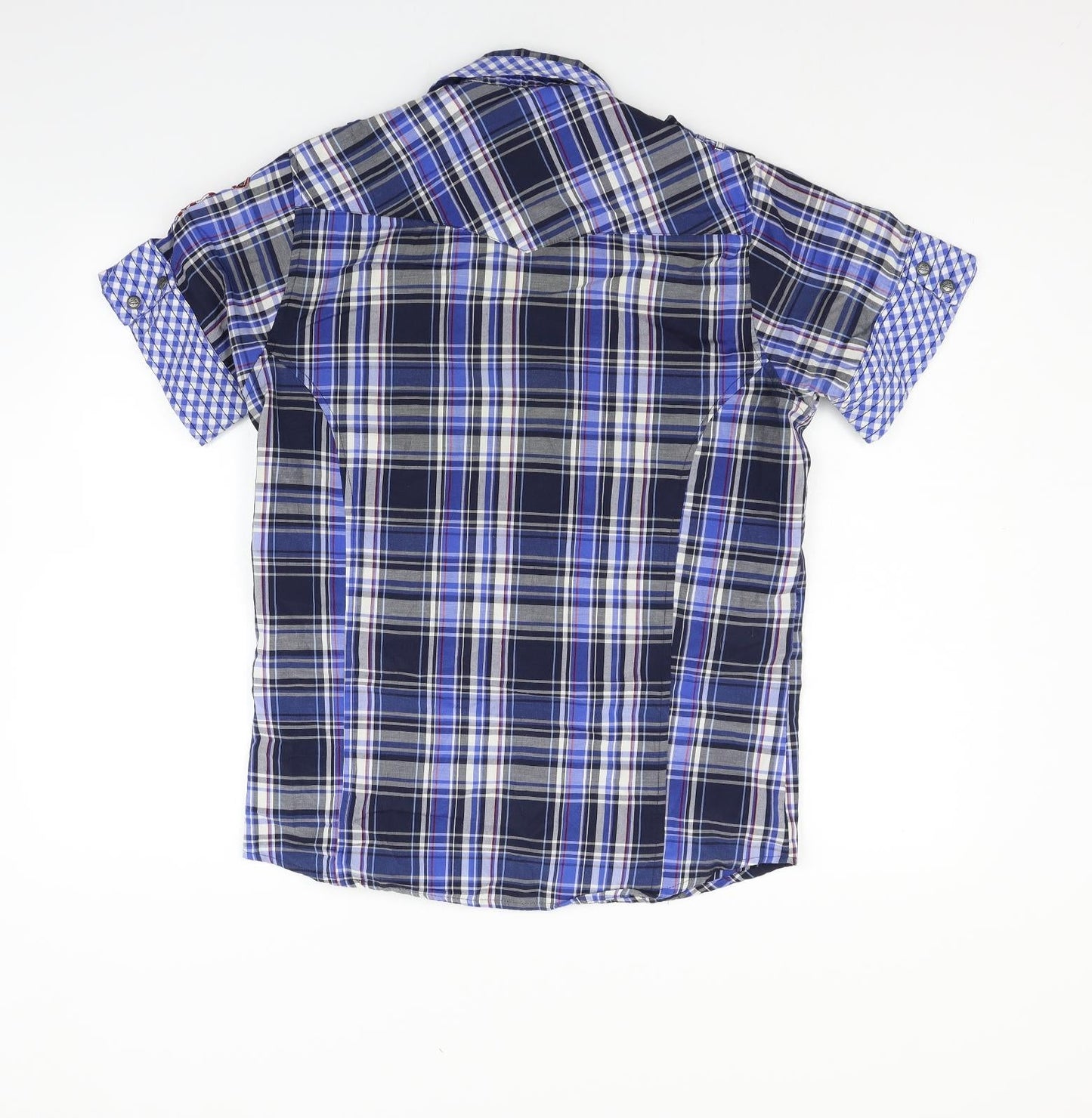 Mens UK Size S lee copper Blue  Button-Up Short Sleeve Casual Shirt