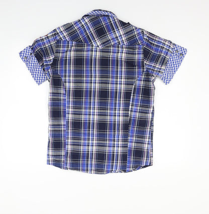 Mens UK Size S lee copper Blue  Button-Up Short Sleeve Casual Shirt