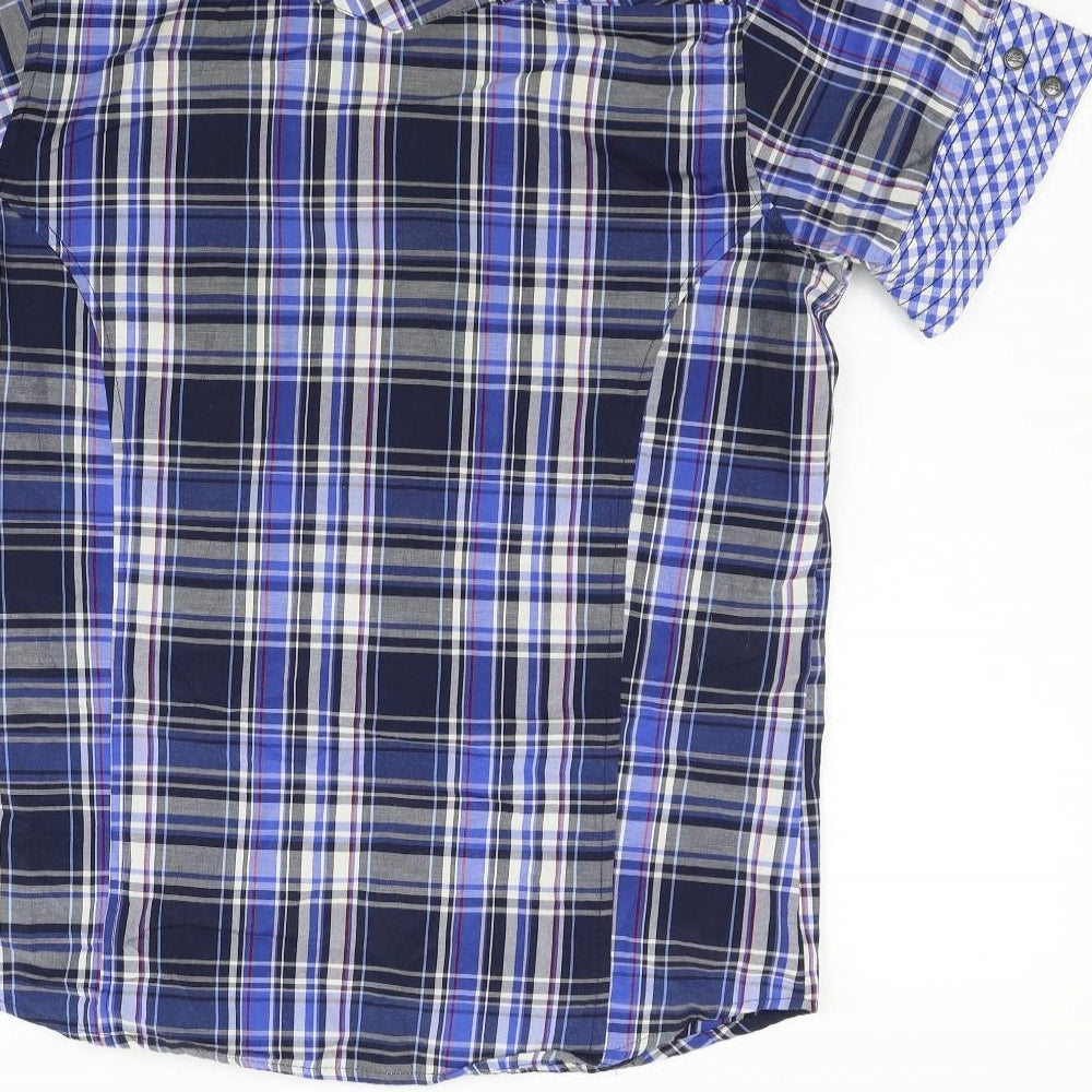 Mens UK Size S lee copper Blue  Button-Up Short Sleeve Casual Shirt