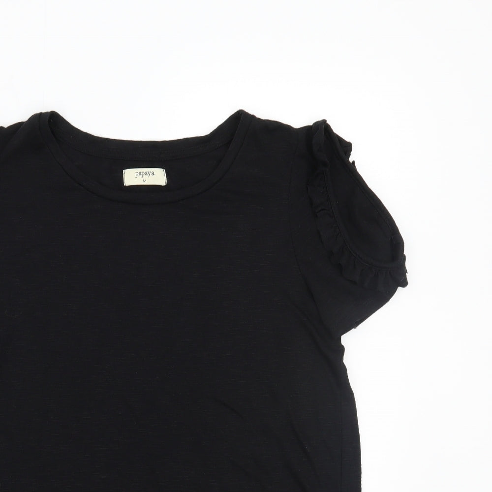 Papaya Womens Black   Basic T-Shirt Size M