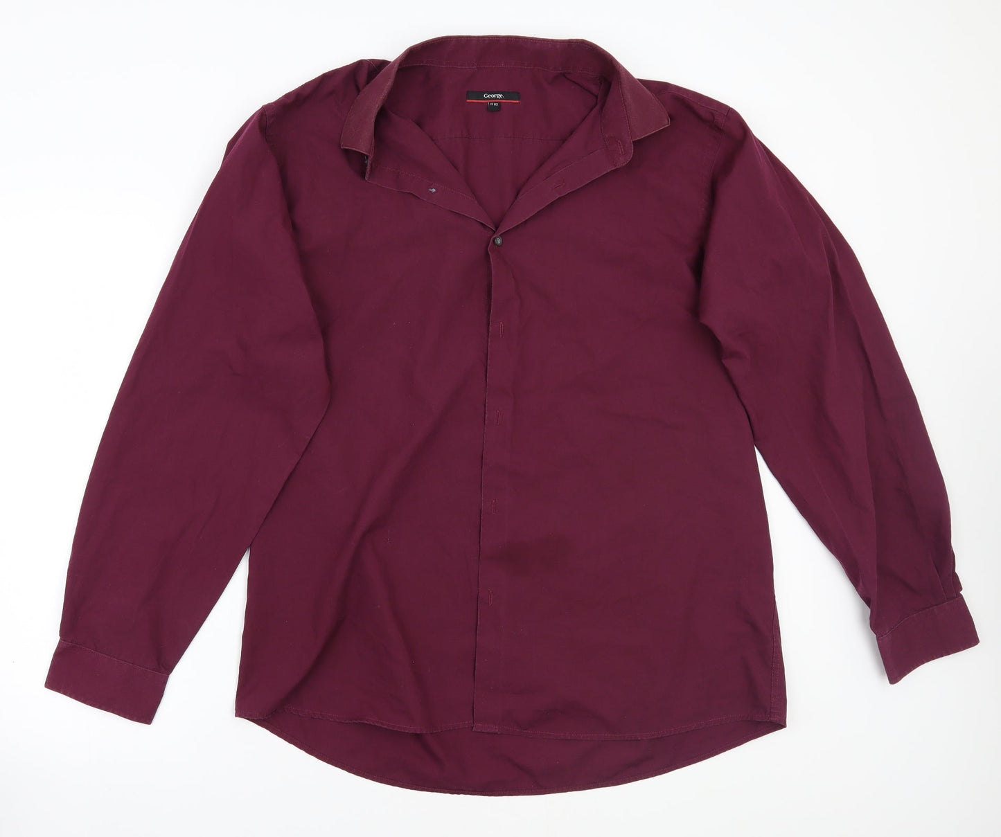 George Mens Purple    Button-Up Size 17.5