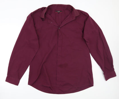 George Mens Purple    Button-Up Size 17.5