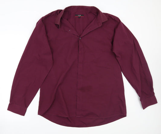George Mens Purple    Button-Up Size 17.5