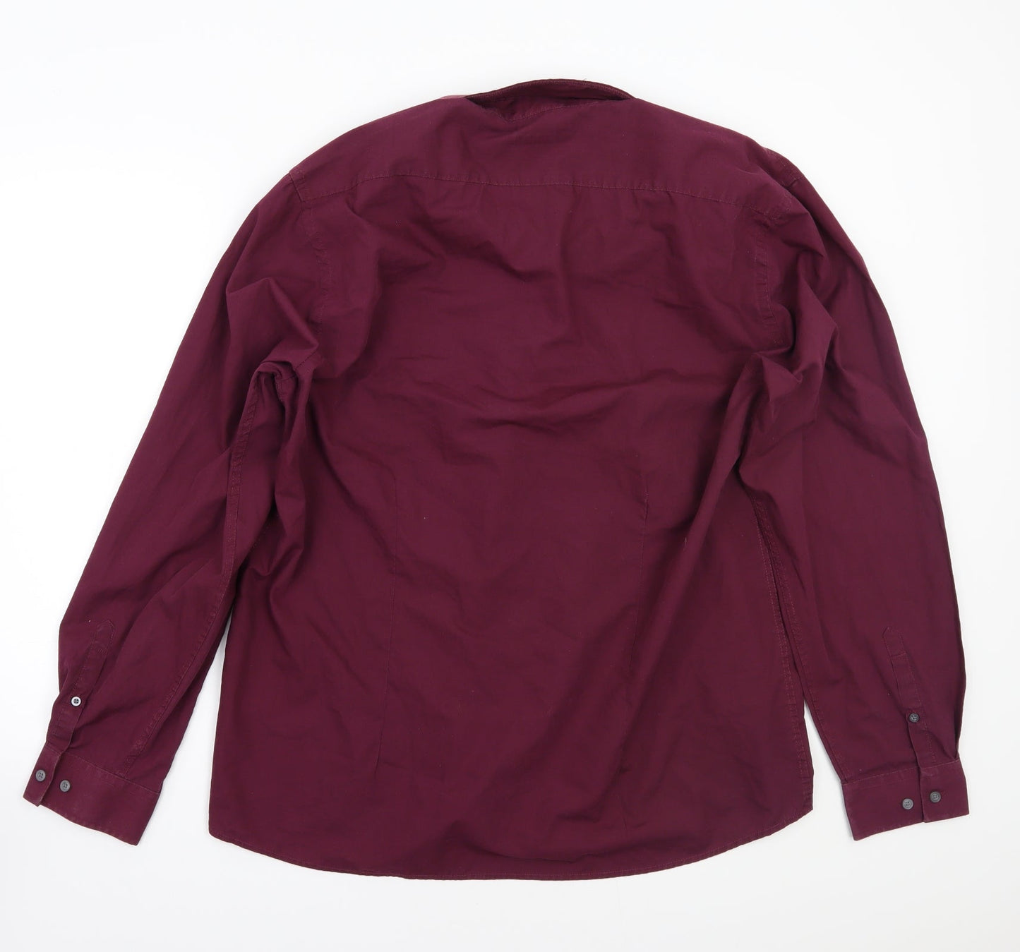 George Mens Purple    Button-Up Size 17.5