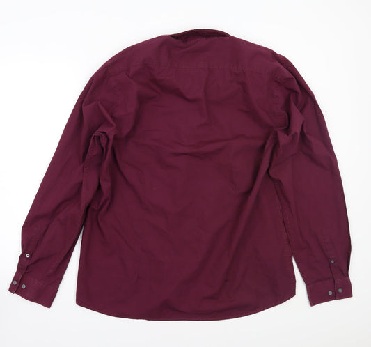 George Mens Purple    Button-Up Size 17.5