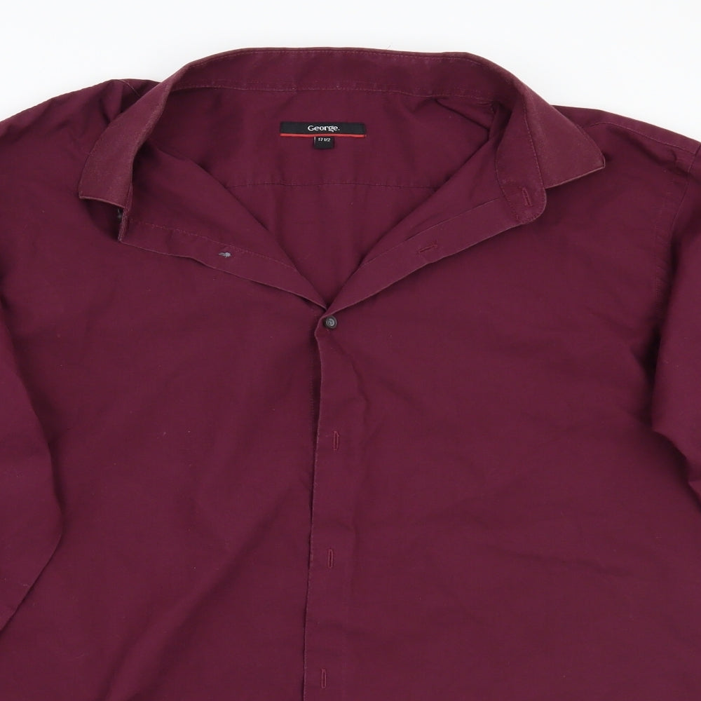 George Mens Purple    Button-Up Size 17.5