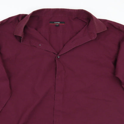George Mens Purple    Button-Up Size 17.5