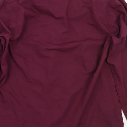 George Mens Purple    Button-Up Size 17.5