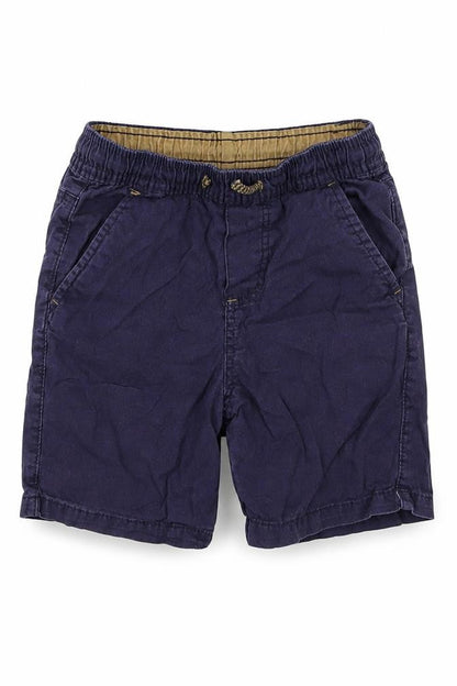 Front view of Denim & Co. boys’ blue bermuda shorts, size 3-4, years