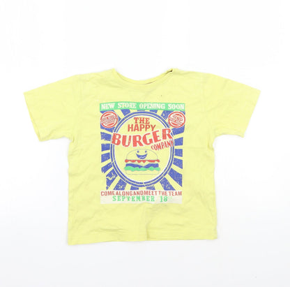 Additional front view of Rebel boys’ yellow basic t-shirt, size 4-5, years