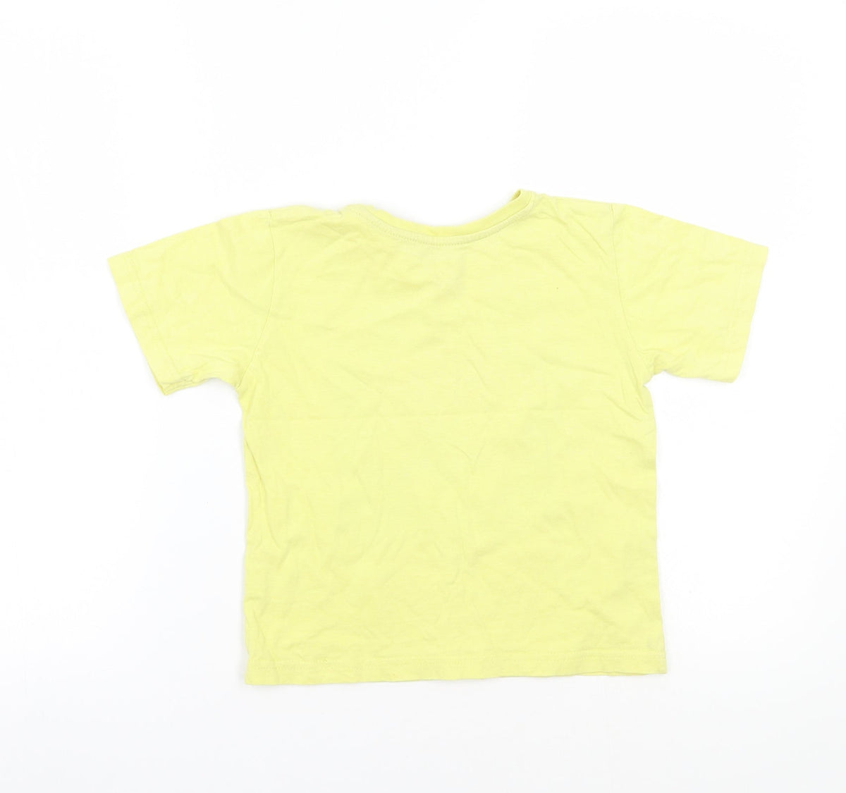 Back view of Rebel boys’ yellow basic t-shirt, size 4-5, years