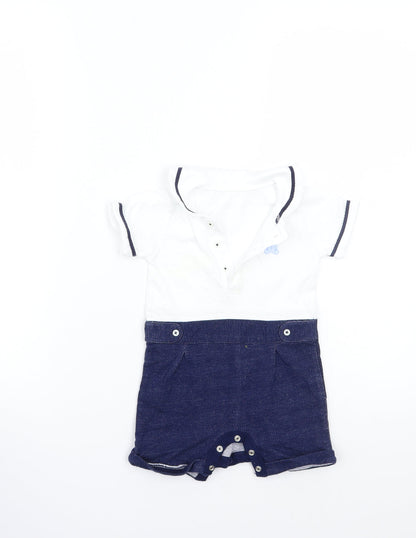 Nutmeg Baby White   Babygrow One-Piece Size 6-9 Months