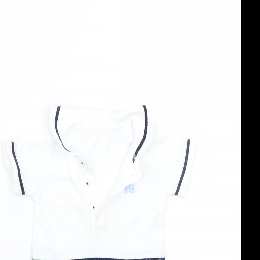 Nutmeg Baby White   Babygrow One-Piece Size 6-9 Months