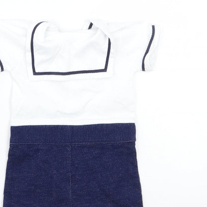 Nutmeg Baby White   Babygrow One-Piece Size 6-9 Months