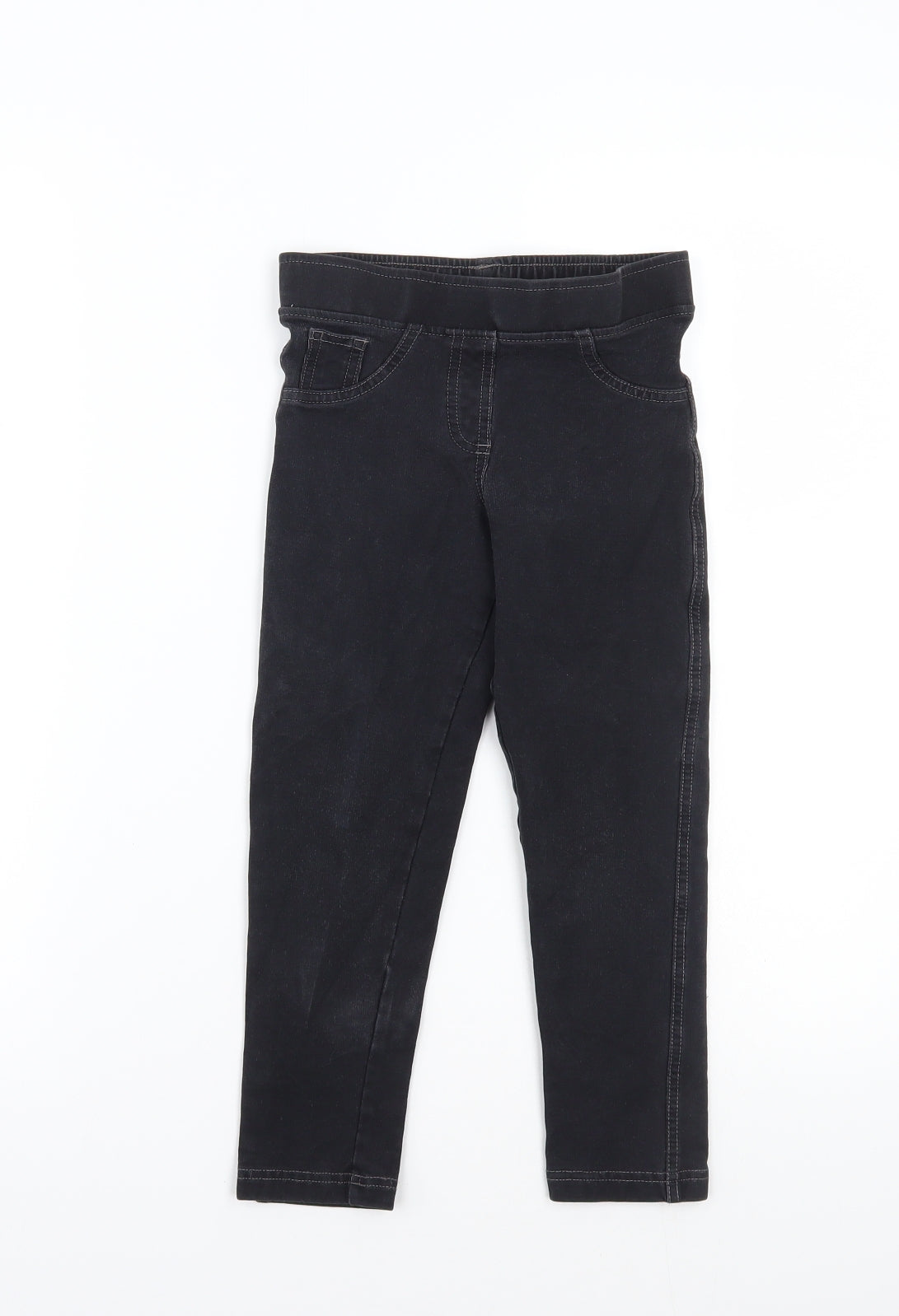 Marks and Spencer Girls Black   Straight Jeans Size 6-7 Years