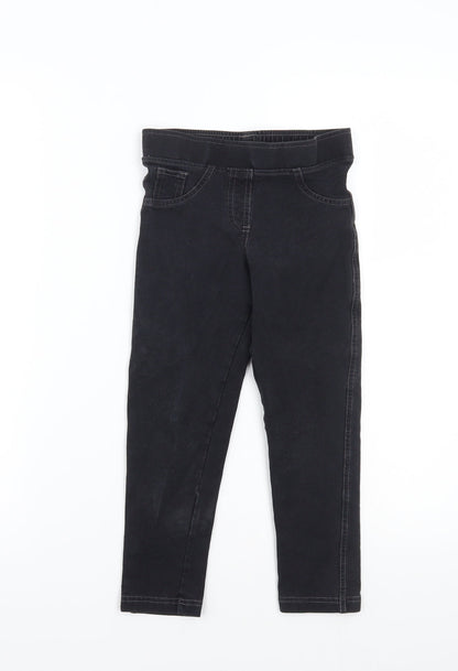Marks and Spencer Girls Black   Straight Jeans Size 6-7 Years
