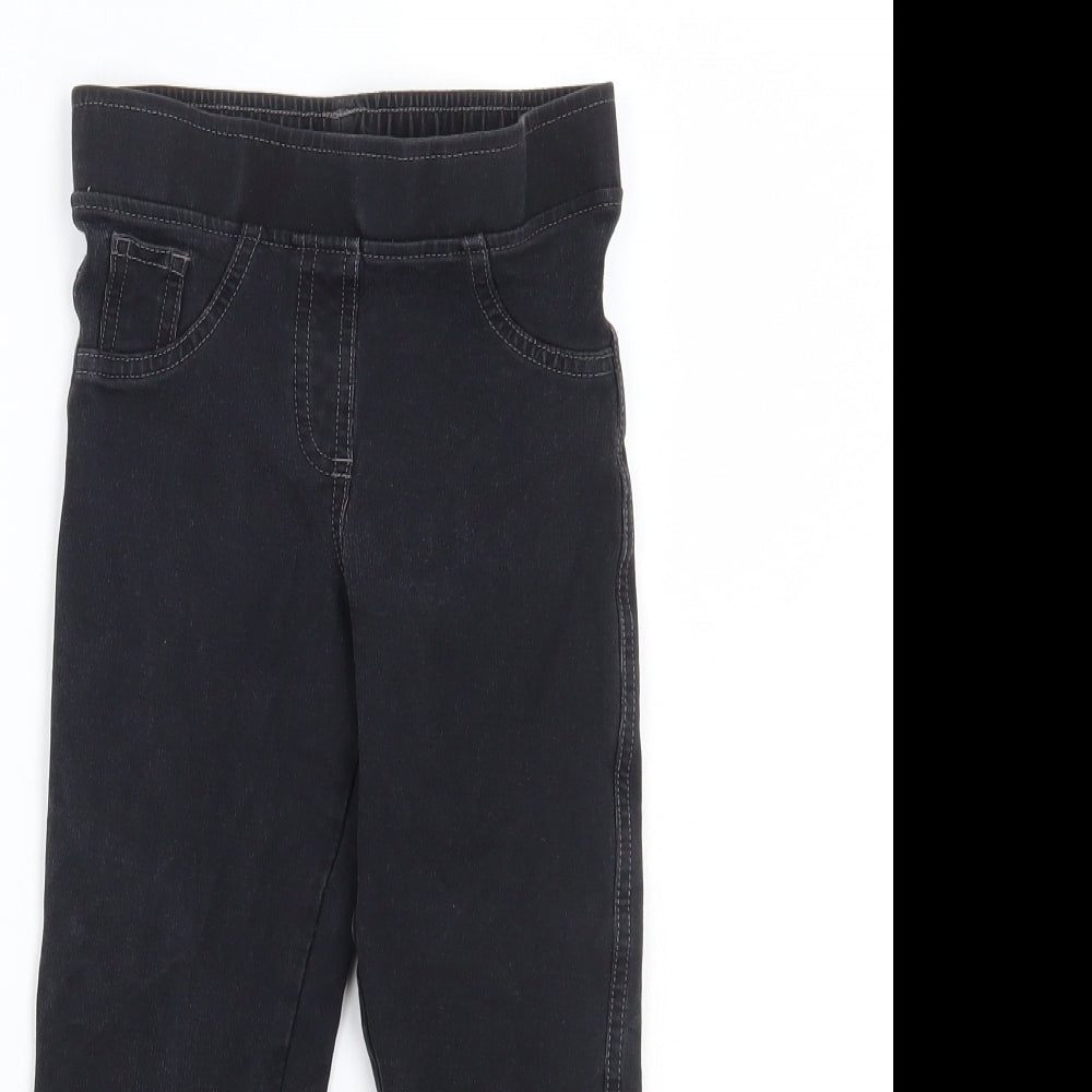 Marks and Spencer Girls Black   Straight Jeans Size 6-7 Years