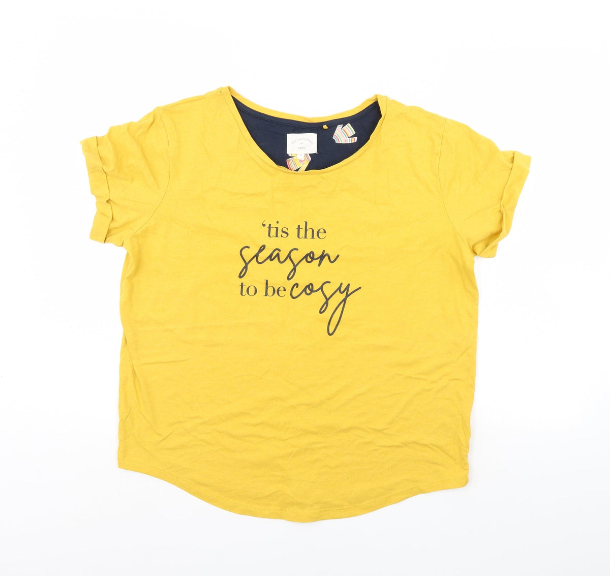 Next Womens Yellow Solid  Cami Pyjama Top Size M