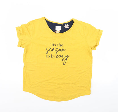 Next Womens Yellow Solid  Cami Pyjama Top Size M