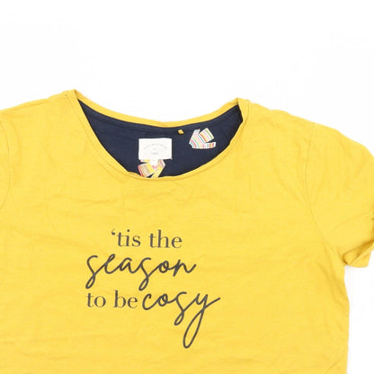 Next Womens Yellow Solid  Cami Pyjama Top Size M