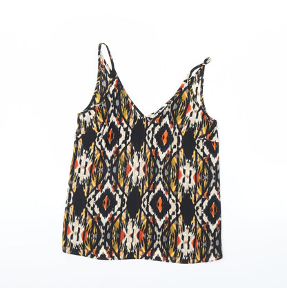 Papaya Womens Black Geometric  Basic Tank Size 10