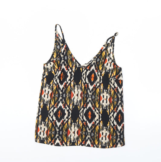 Papaya Womens Black Geometric  Basic Tank Size 10