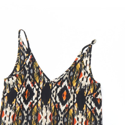 Papaya Womens Black Geometric  Basic Tank Size 10