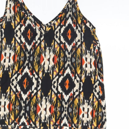 Papaya Womens Black Geometric  Basic Tank Size 10