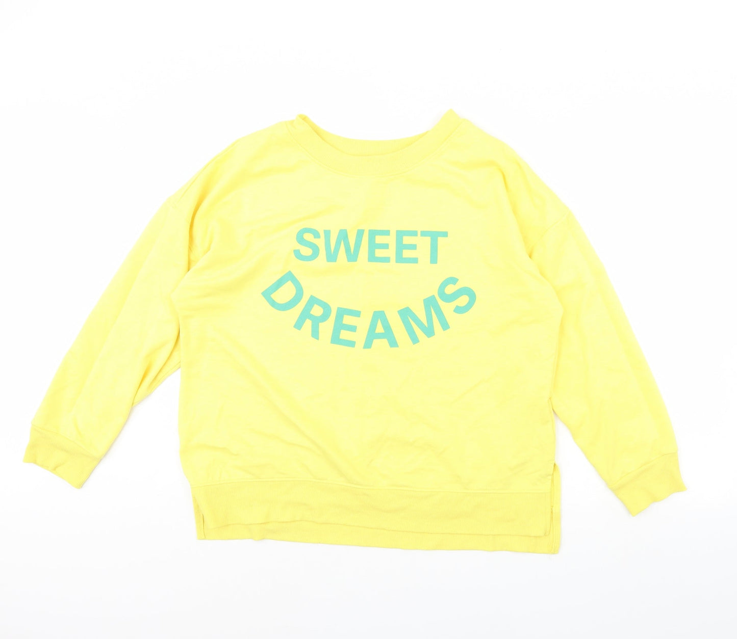 Womens UK Size L Time To Dream Yellow Pullover Jumper