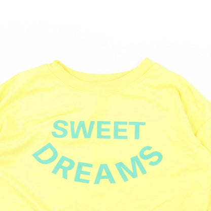Womens UK Size L Time To Dream Yellow Pullover Jumper