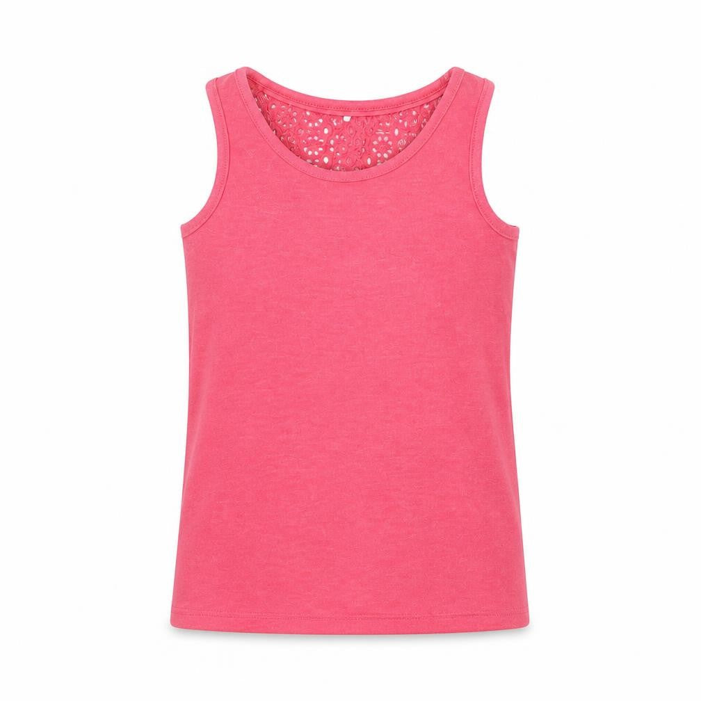 Front view of George girls’ pink basic tank, size 7, years