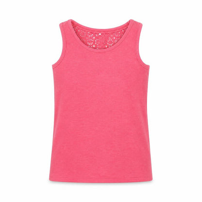 Front view of George girls’ pink basic tank, size 7, years